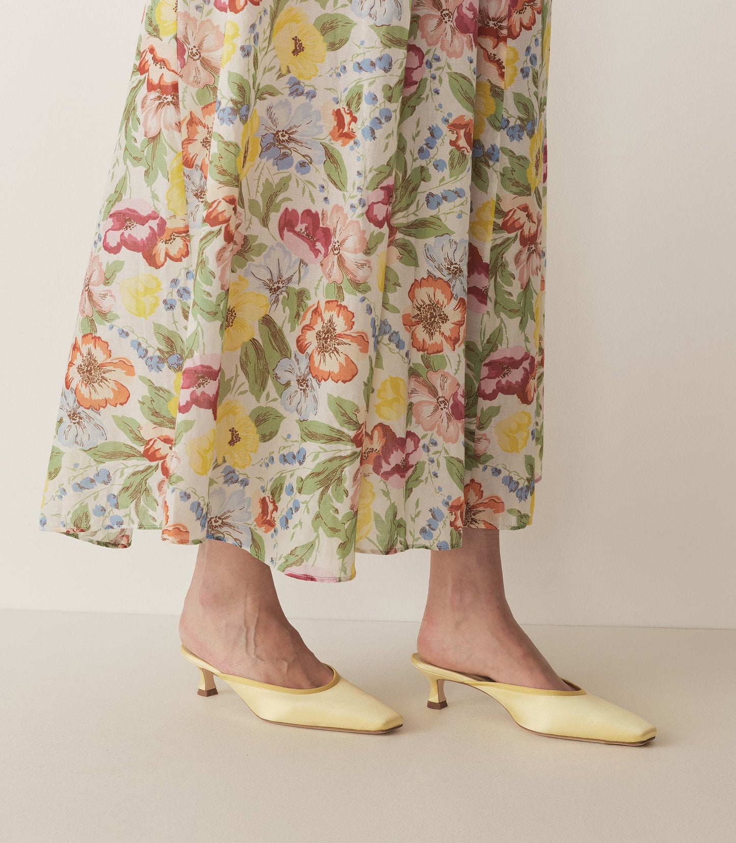 LUMA HEEL -- LEMON SATIN