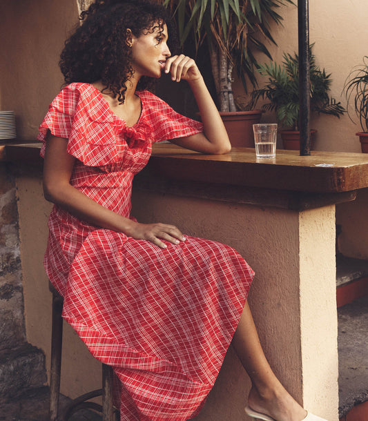 NEVARA DRESS -- SYLVIE PLAID