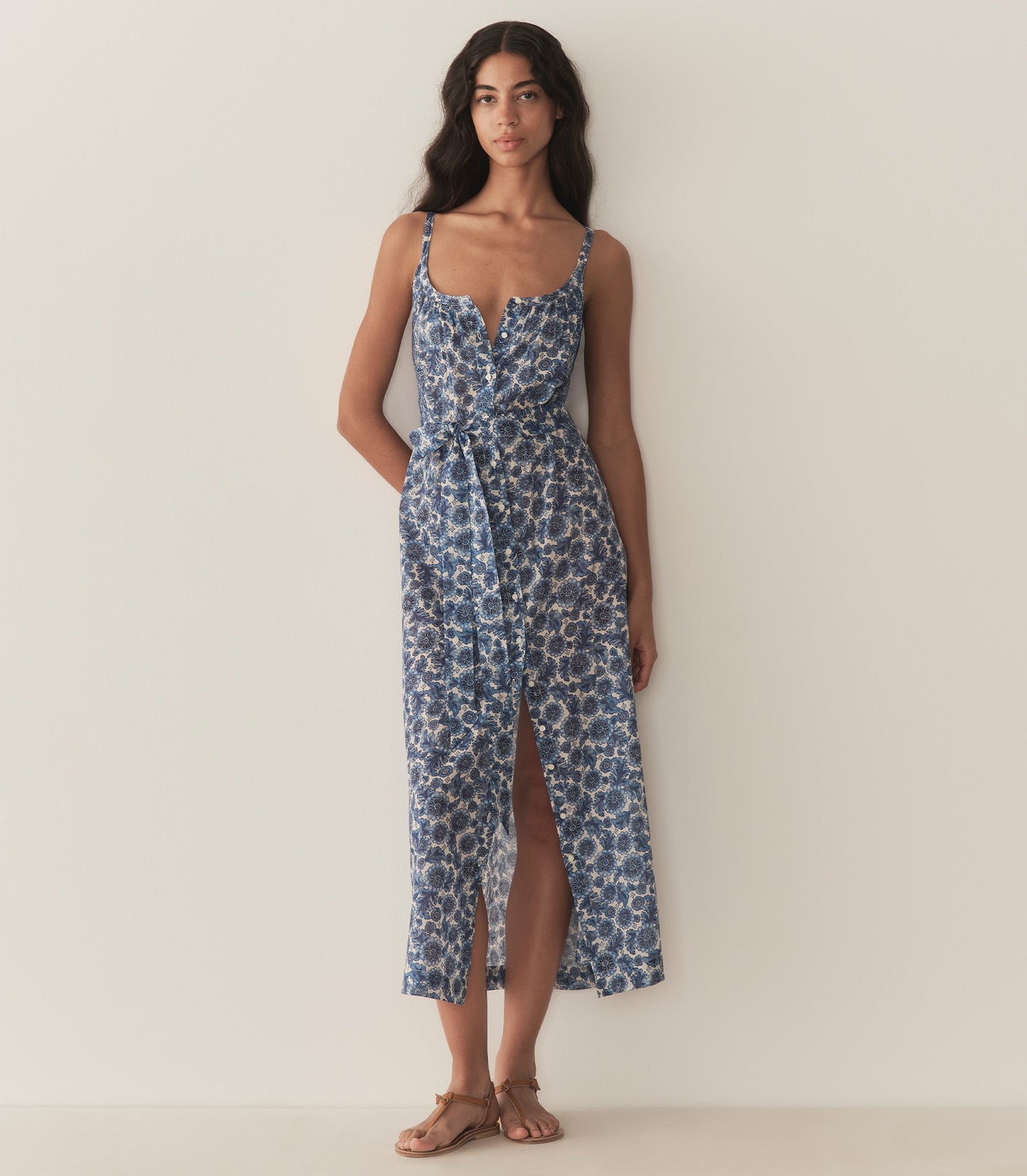 NEVITA DRESS -- BLEU SOLEIL FLEURIT