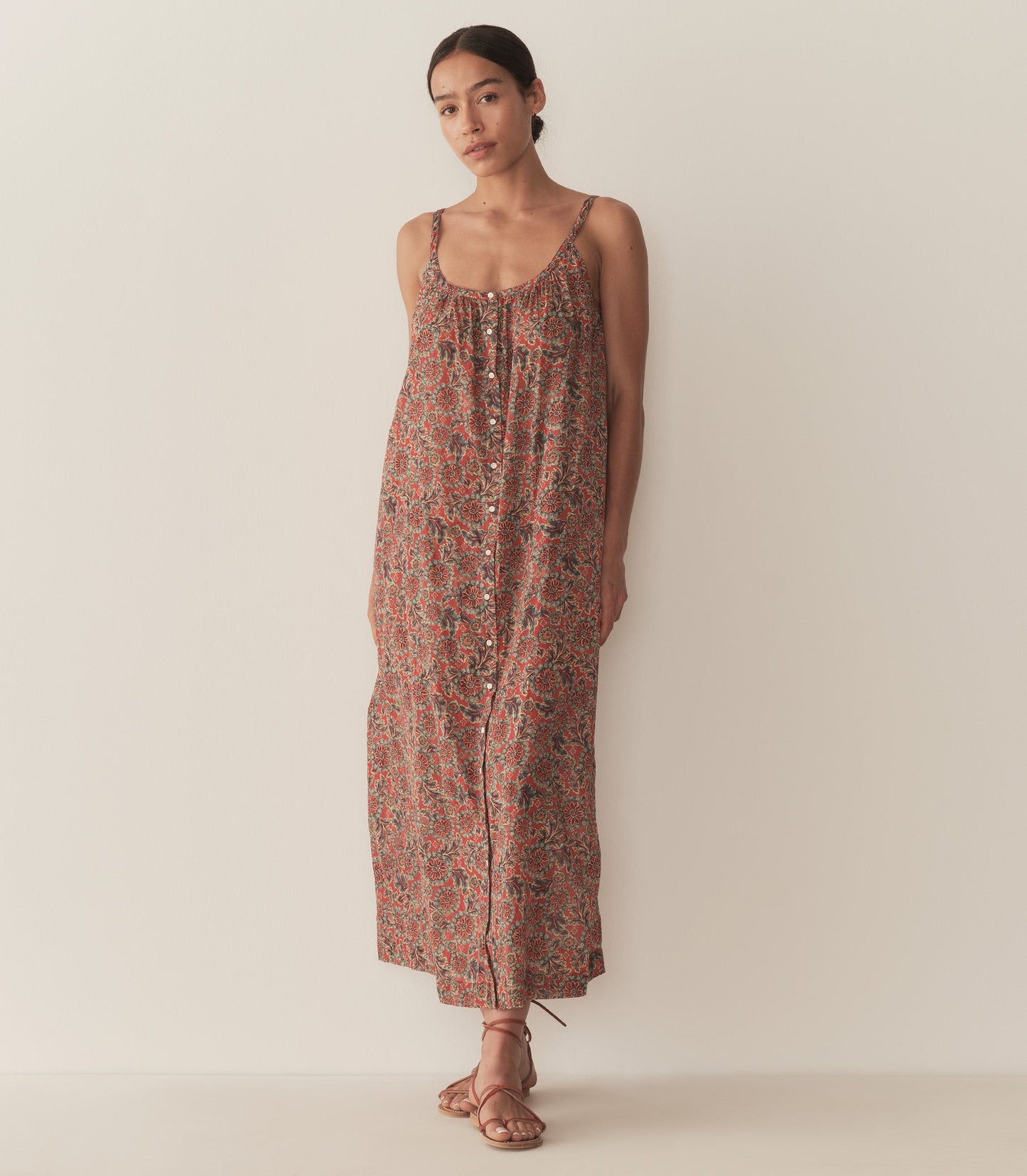 NEVITA DRESS -- L'ORANGE SOLEIL FLEURIT