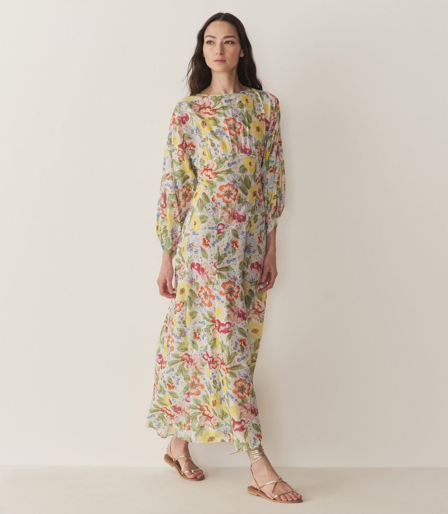 OLIANA DRESS -- BLANC ANEMONE BLOOM