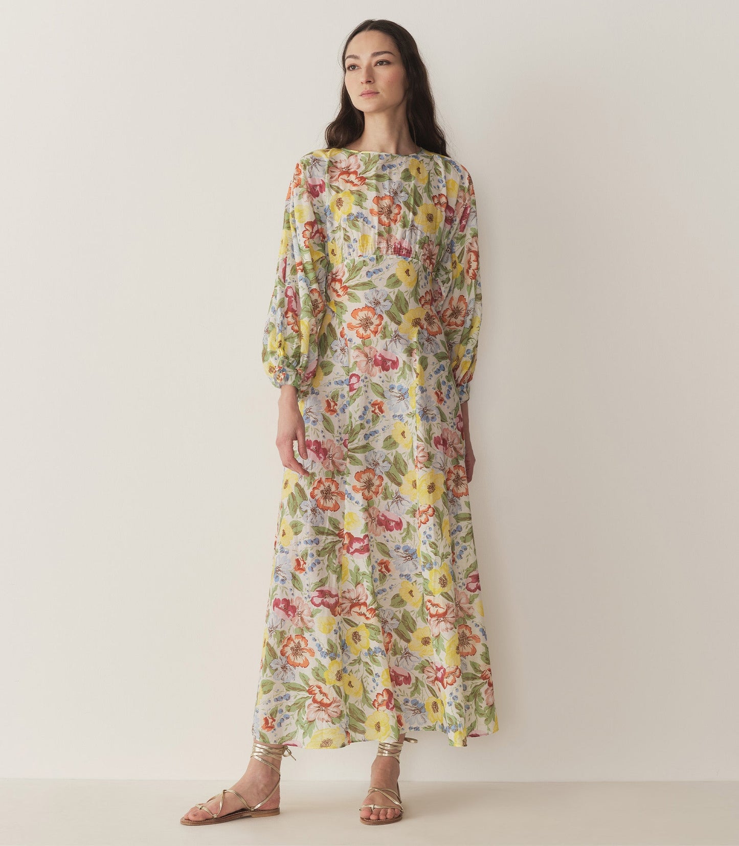 OLIANA DRESS -- BLANC ANEMONE BLOOM