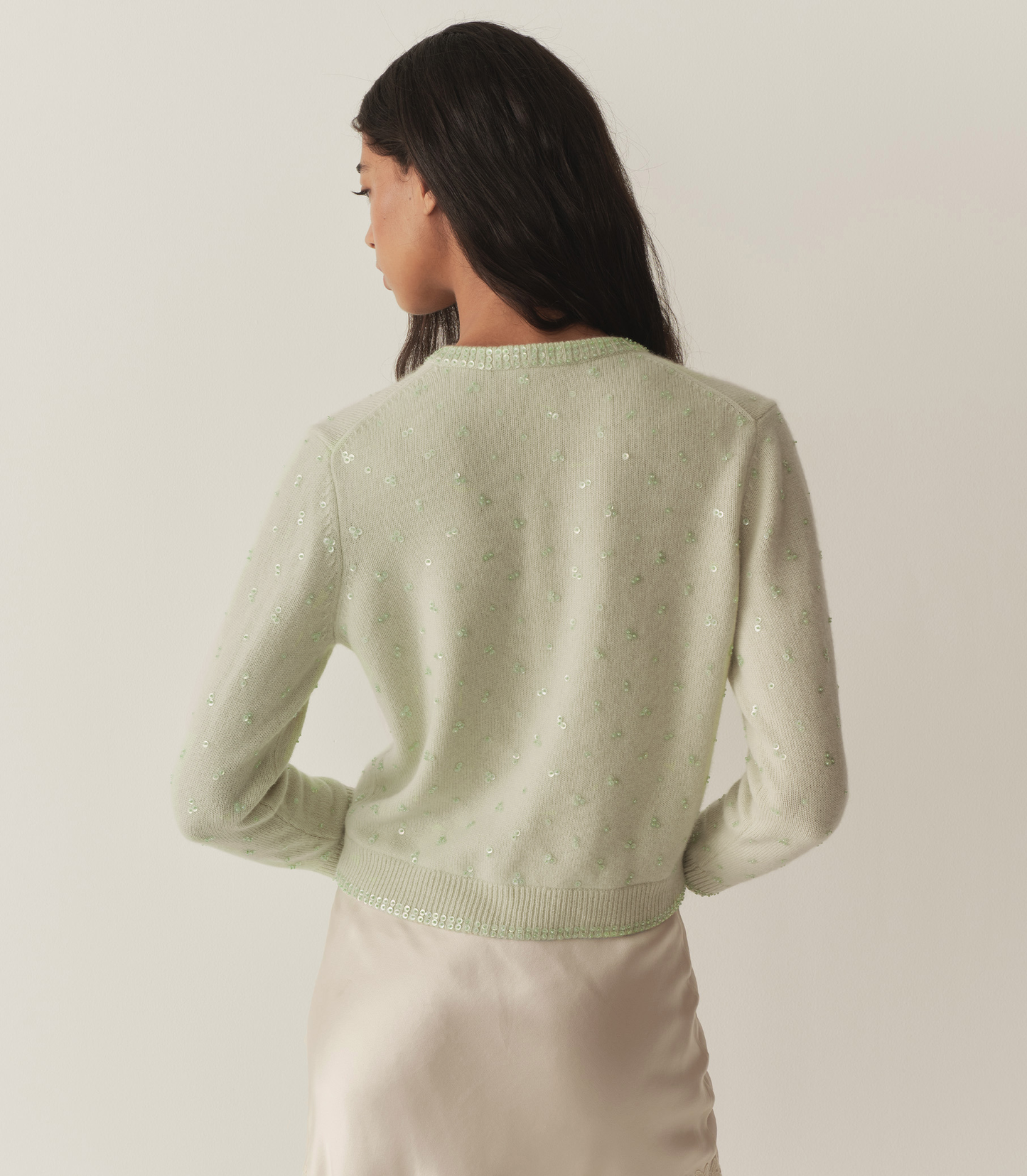 PAILLETTE CARDIGAN -- MINT TEA