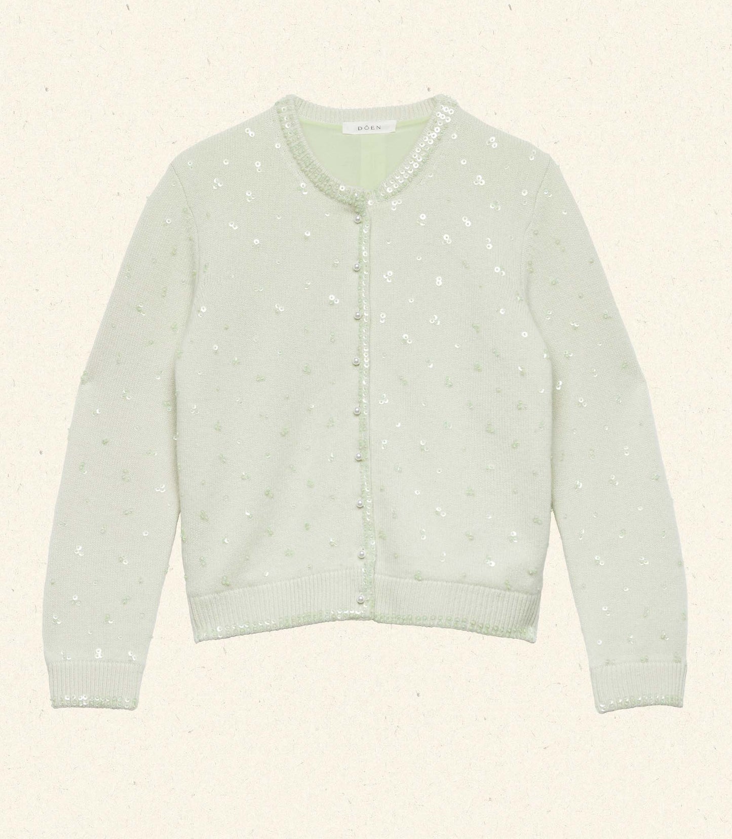 PAILLETTE CARDIGAN -- MINT TEA