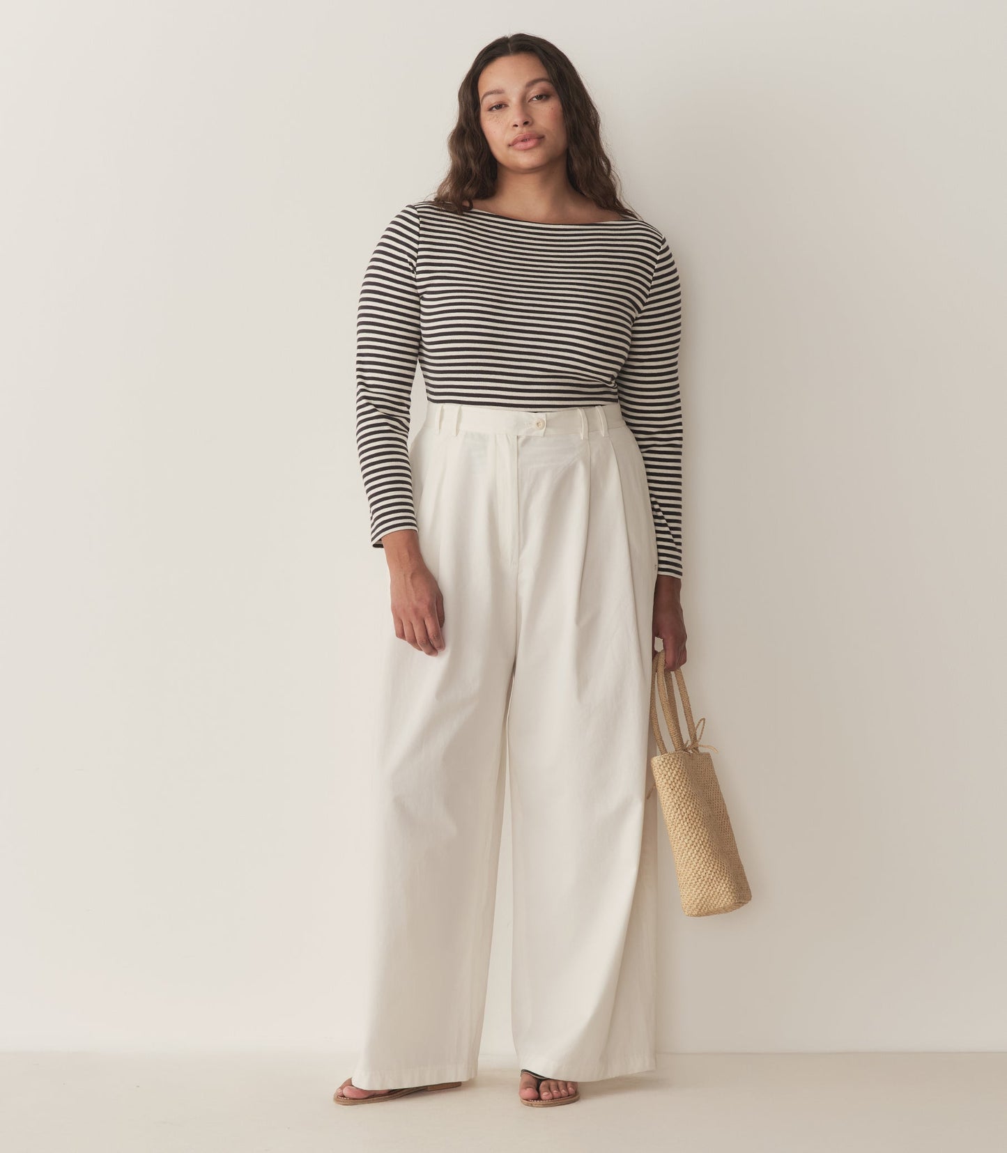 PAULETTE TEE -- NAVY NANTUCKET STRIPE