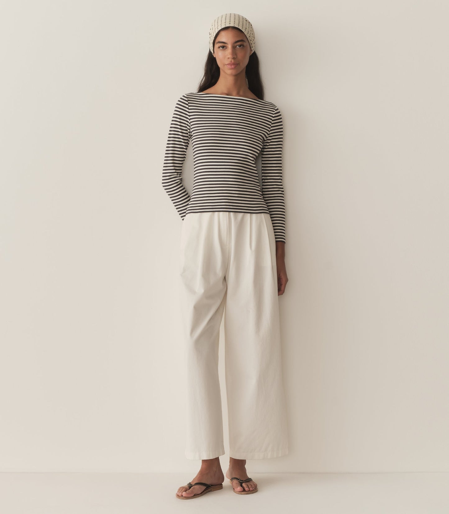 PAULETTE TEE -- NAVY NANTUCKET STRIPE