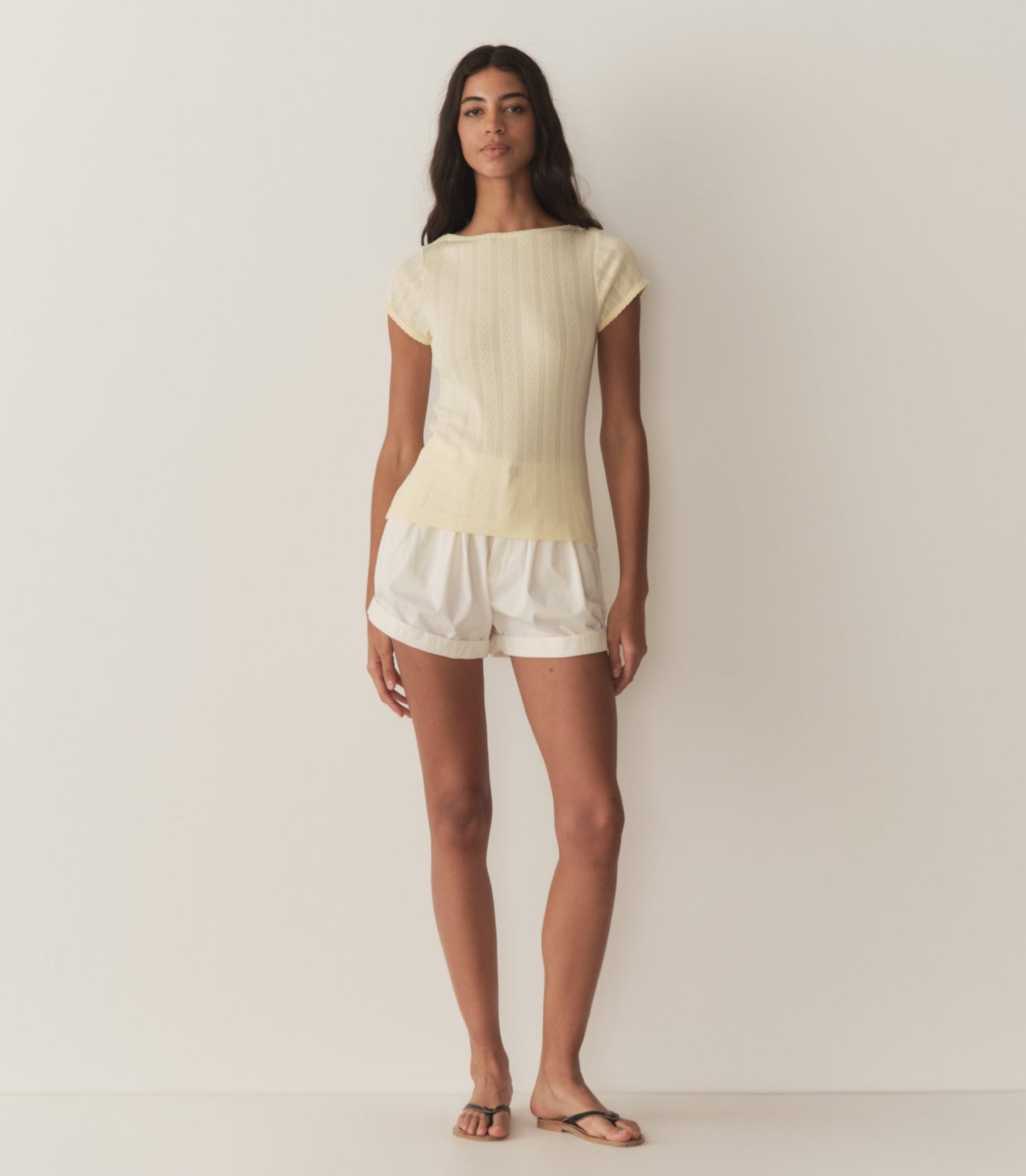 PAULINE TEE -- CREME CITRON QUELLE JOLIE POINTELLE