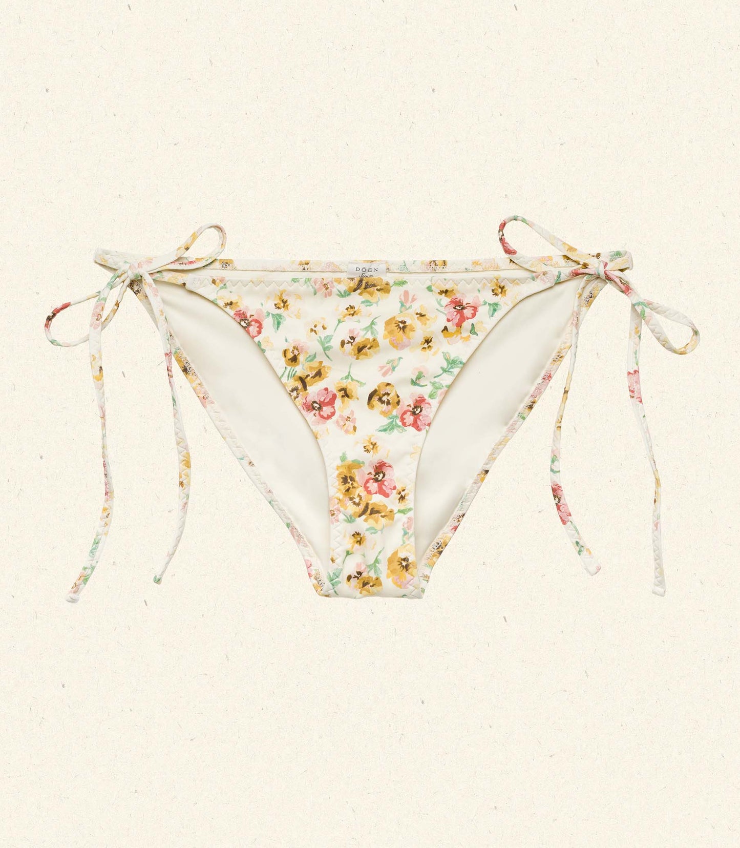 POSITANO BIKINI BOTTOM -- CITRON PANSY FLORAL
