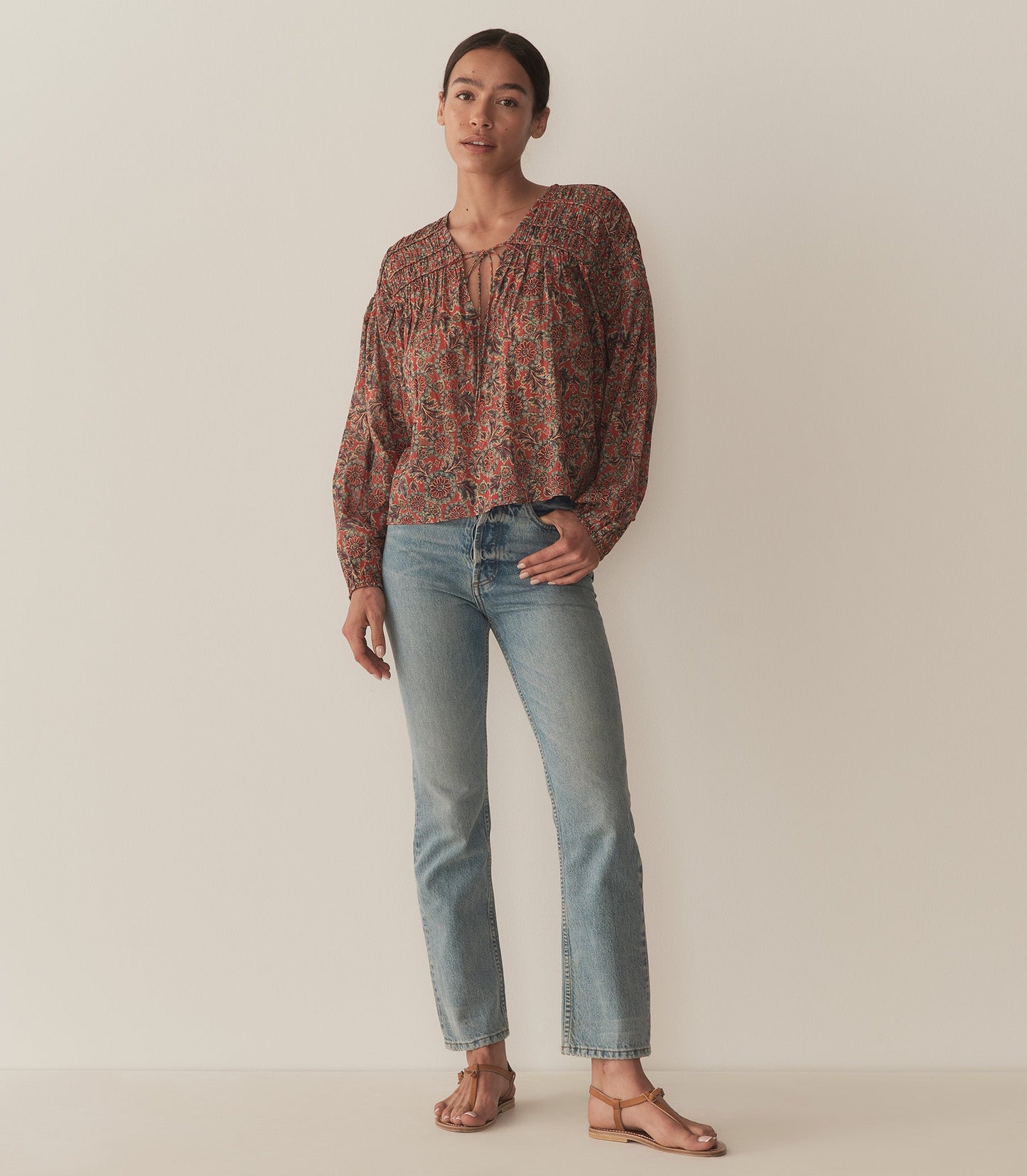 RENELLE TOP -- L'ORANGE SOLEIL FLEURIT