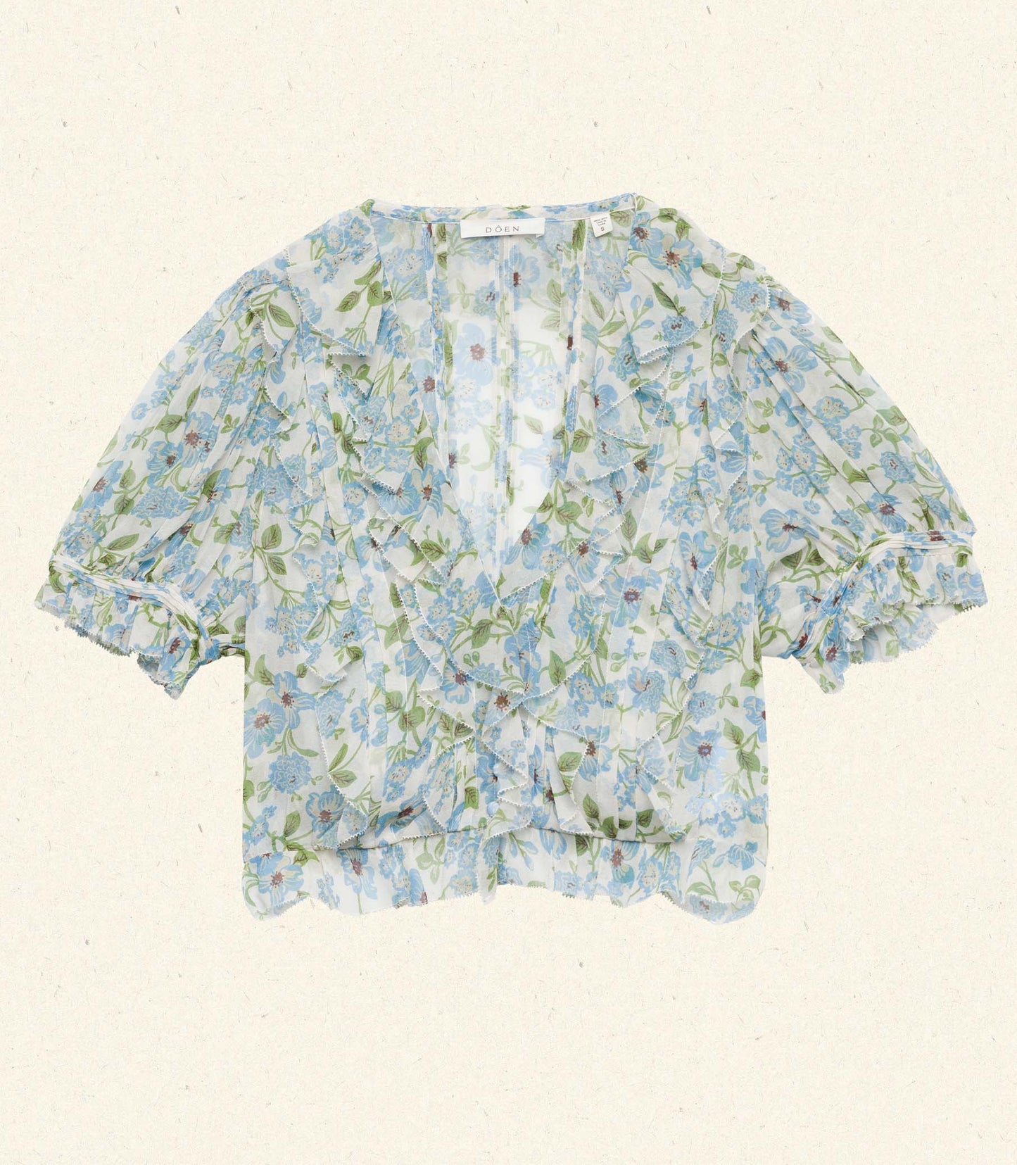 SALONA TOP -- IVORY STRAWBERRY MOON FLORAL