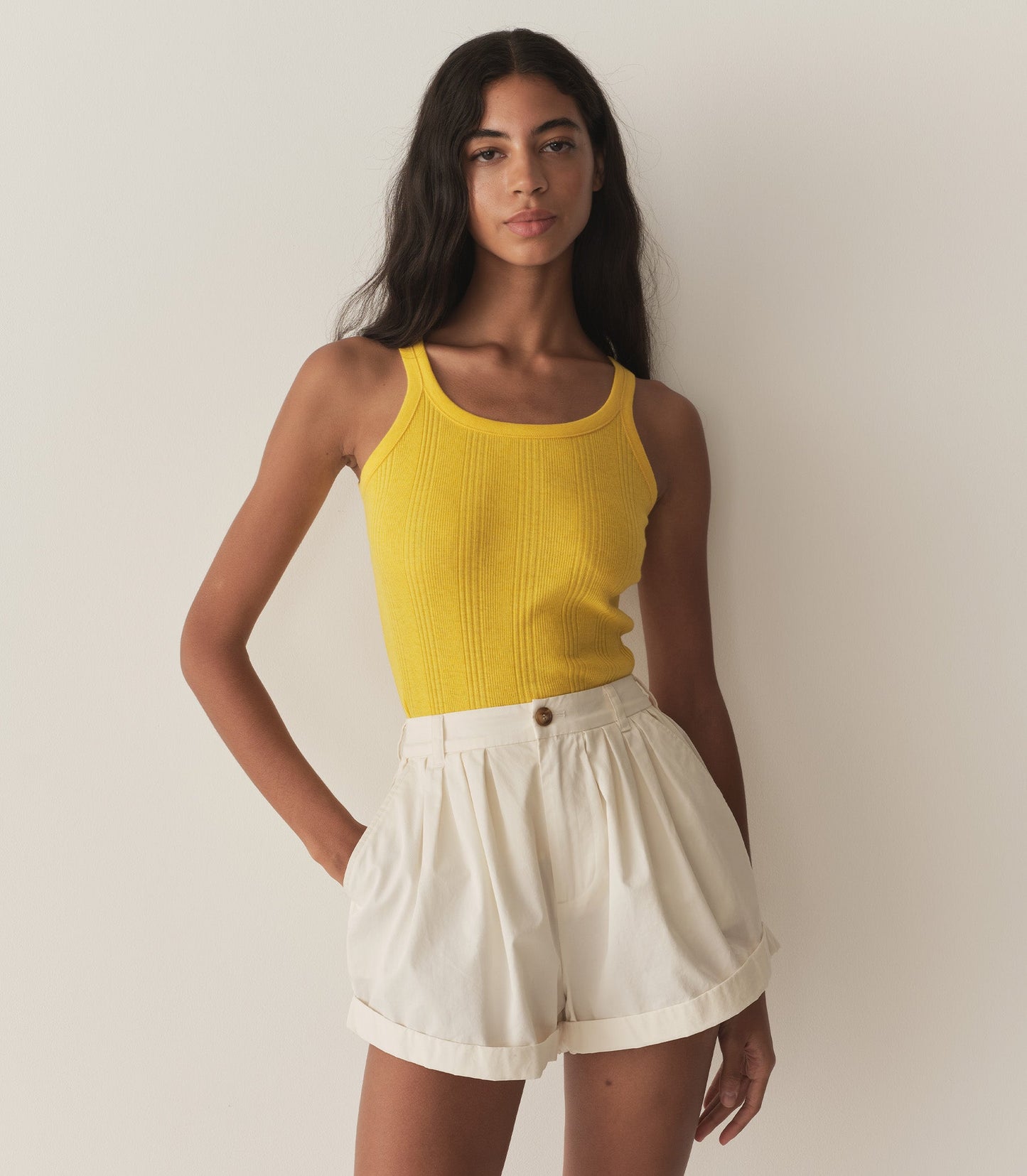 SEINE CASHMERE TANK -- CITRUS