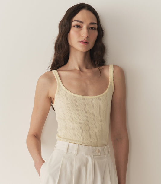 SHAE TANK -- CREME CITRON QUELLE JOLIE POINTELLE