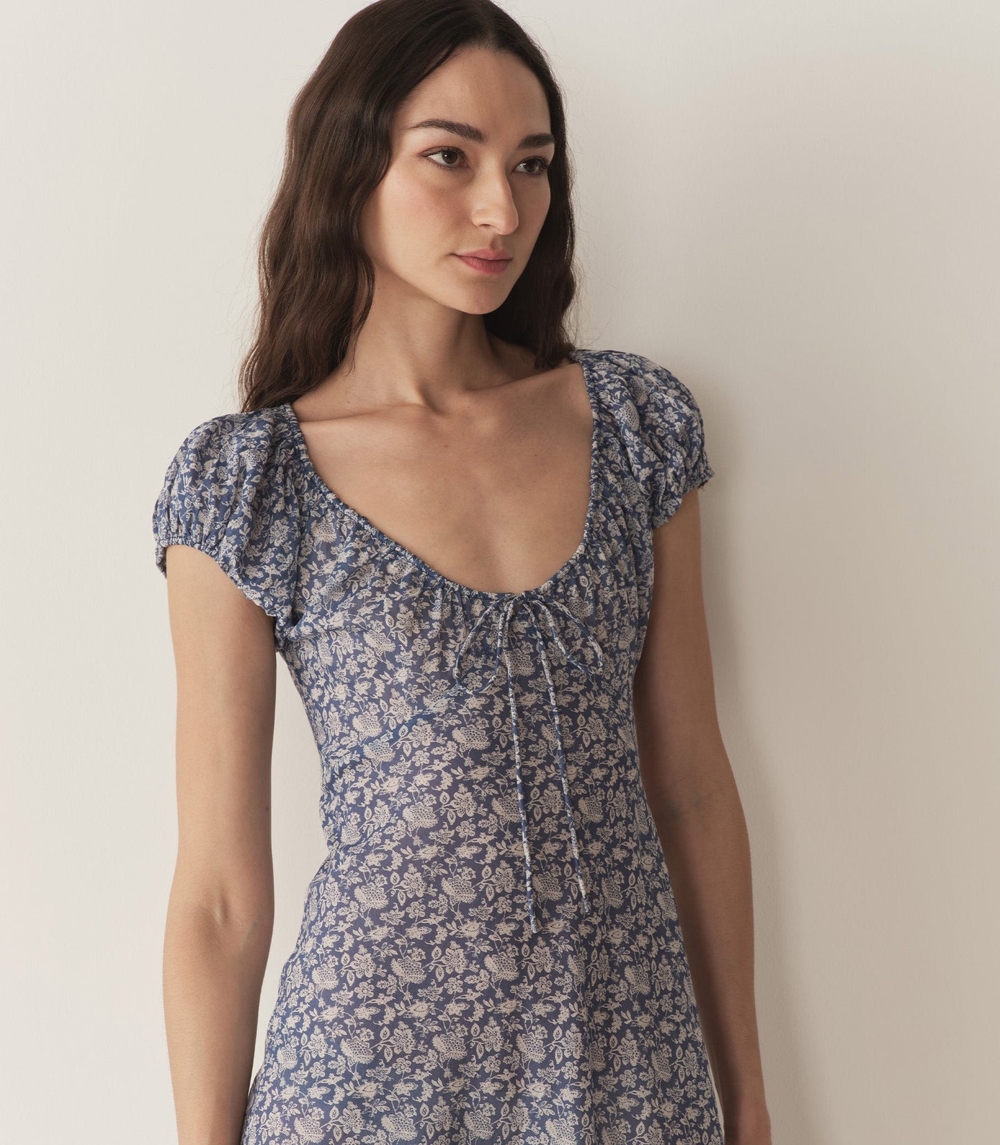 SOFIA DRESS -- BLUE PORCELAIN TEA FLORAL