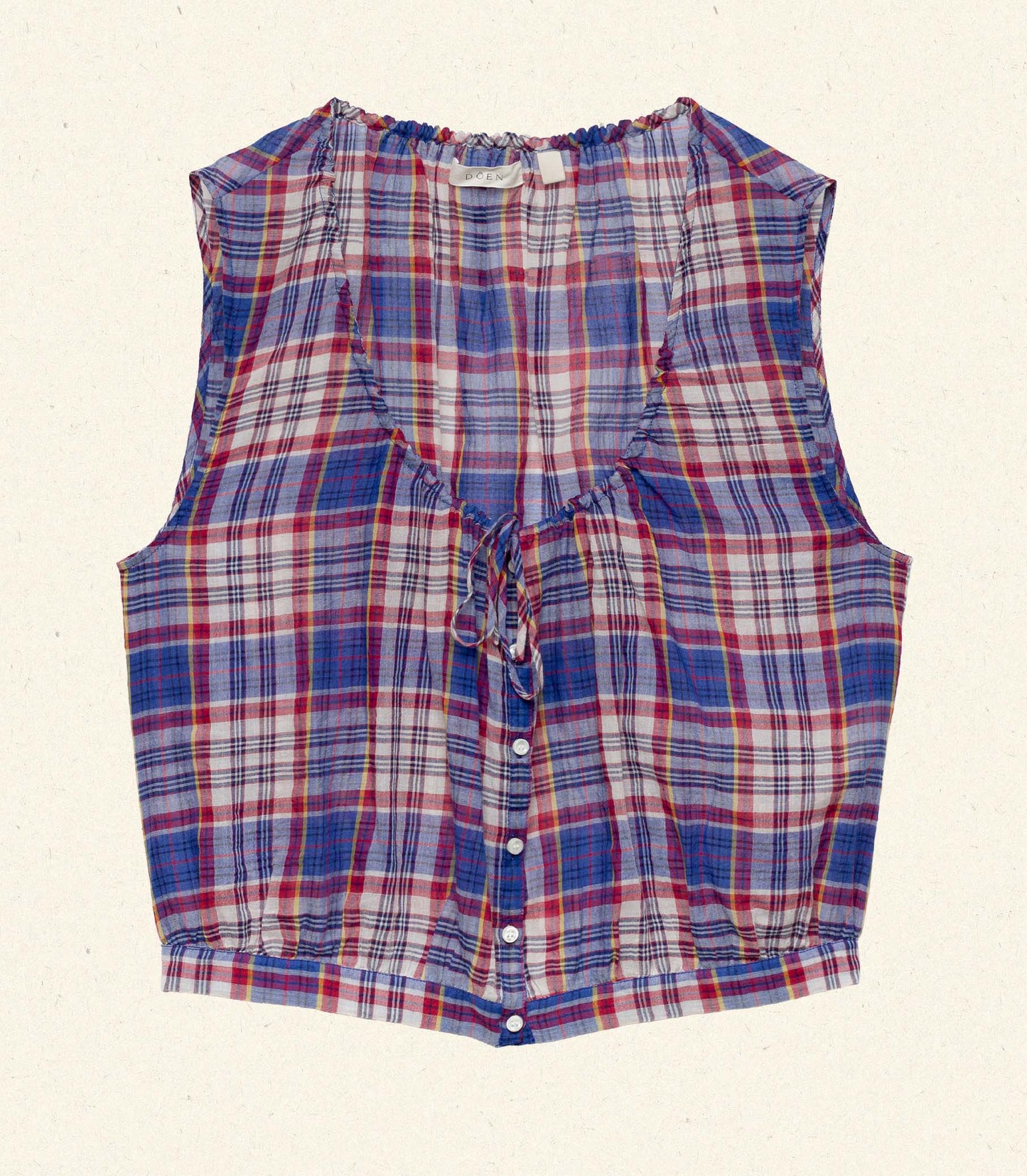THEO TOP -- COTE D'AZUR PLAID