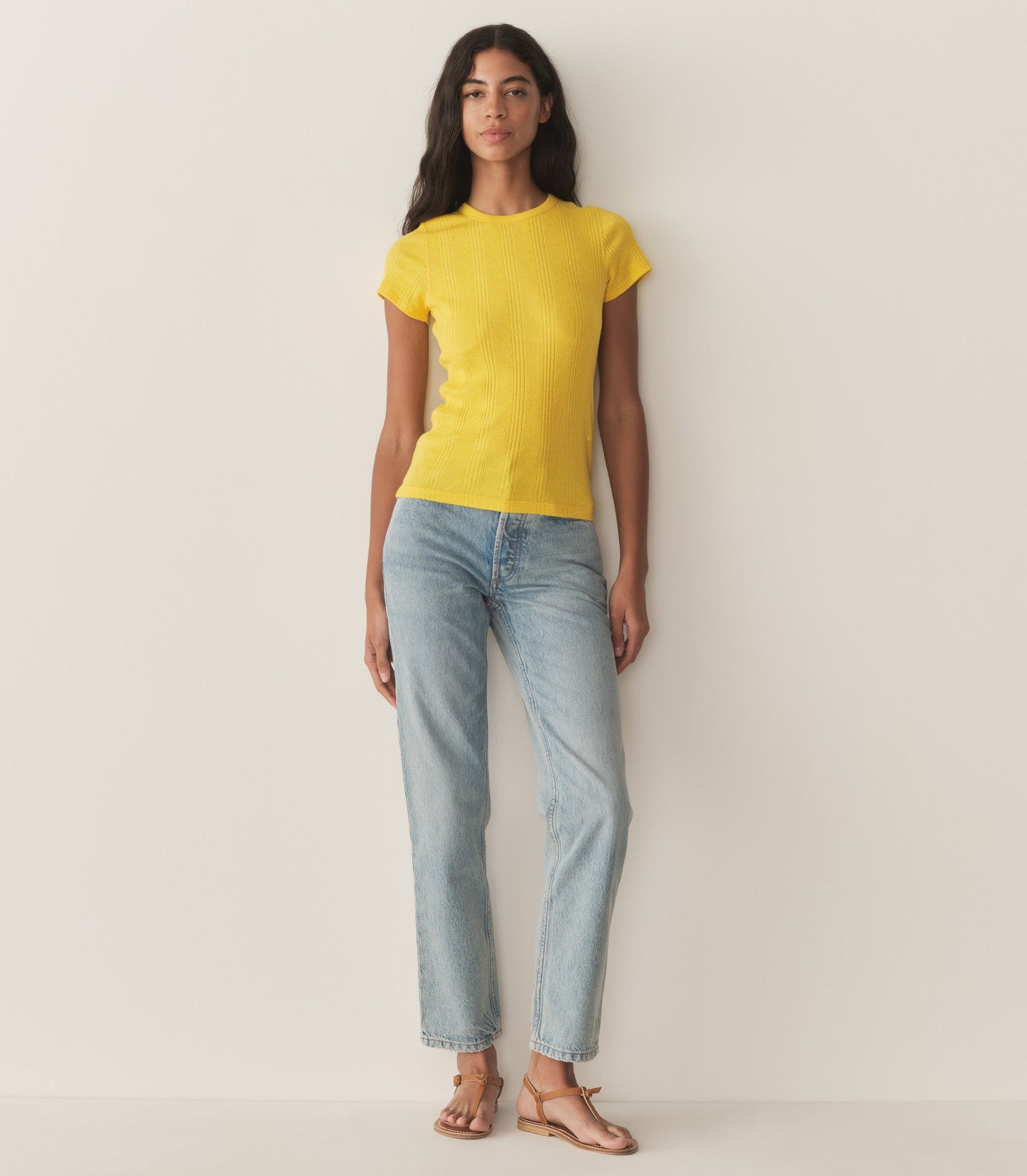 VIVI CASHMERE TEE -- CITRUS